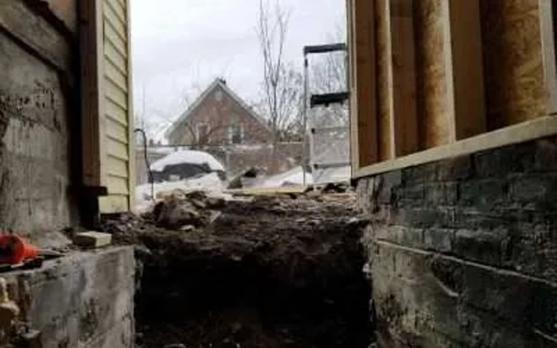 Basement entry under construction