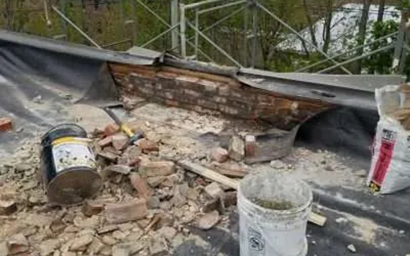 Broken Brick on Rooftop