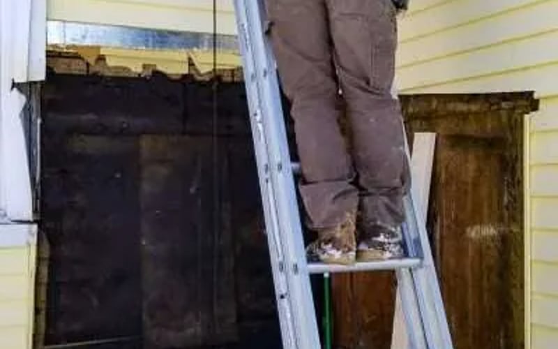 Basement entry under construction
