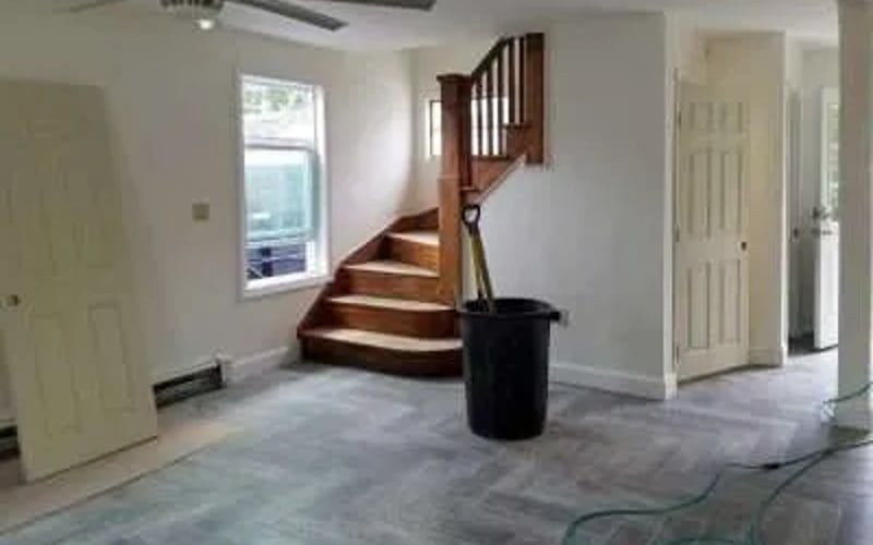 New Room, Floor, Ceiling Fan and Curved Staircase