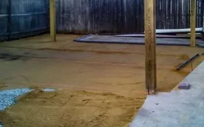 Stone patio construction