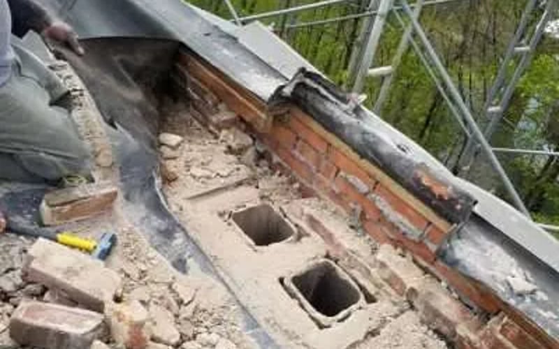 Broken Brick on Rooftop