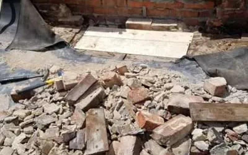 Broken Brick on Rooftop