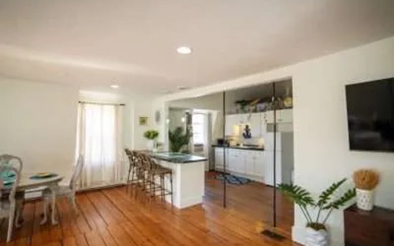 Kitchen with bar stools
