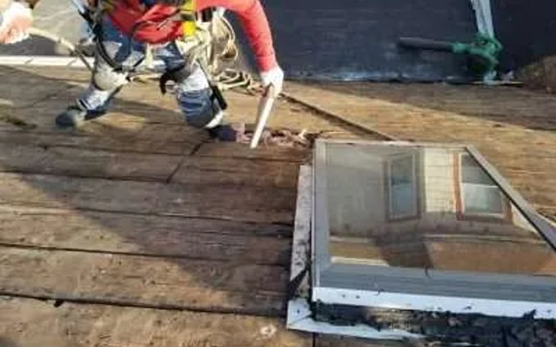 Waze Development Roofer on a Steep Pitch