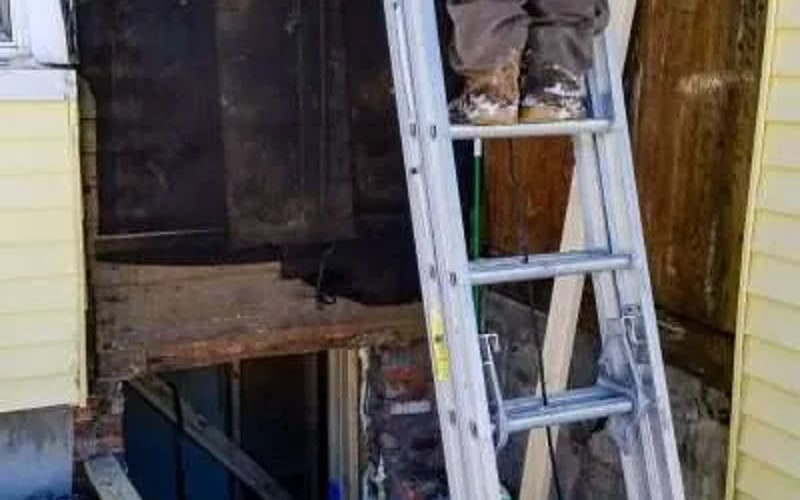 Basement entry under construction