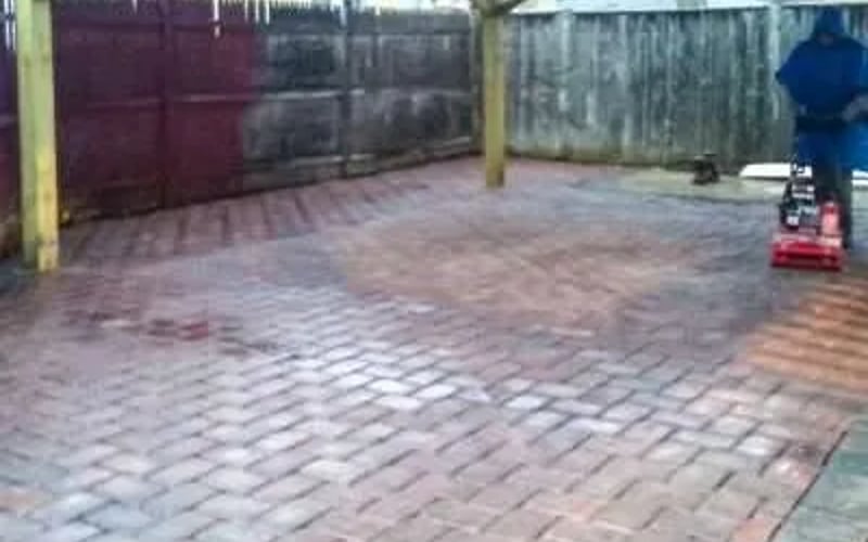 Stone patio nearly done